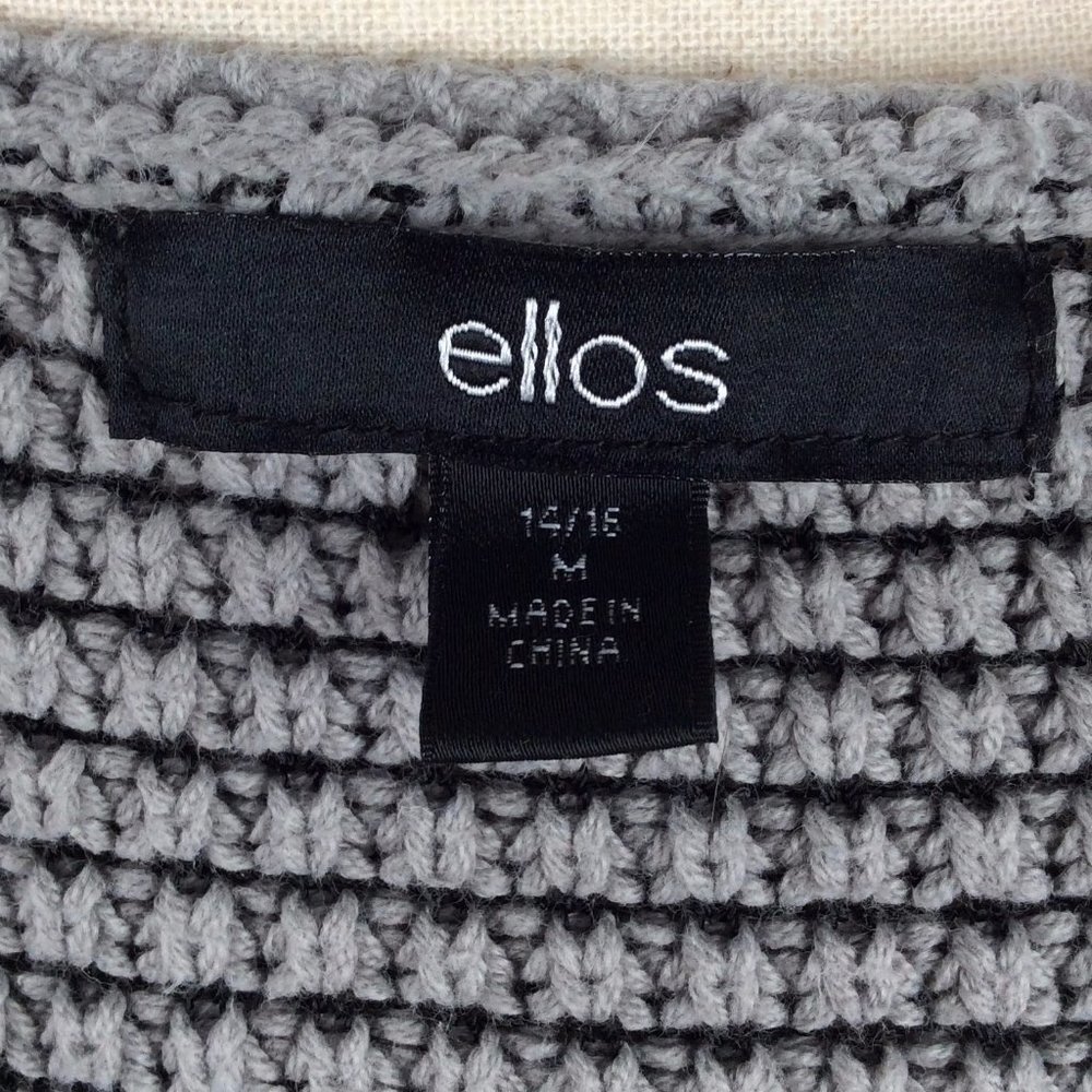 Ellos Women's Tunic Sweater Medium 14/16 Gray Scoop Neck Knit Top - Picture 7 of 8